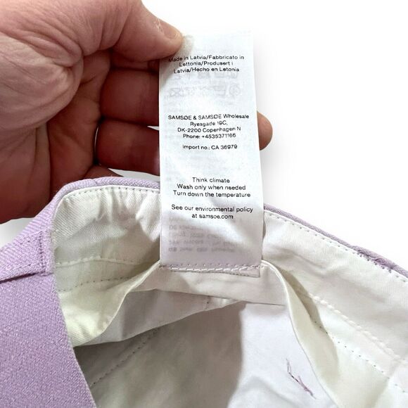 NWT Samsoe Samsoe Haven High Rise Pleated Wide Leg Trousers Pants Size S Purple - Picture 10 of 11